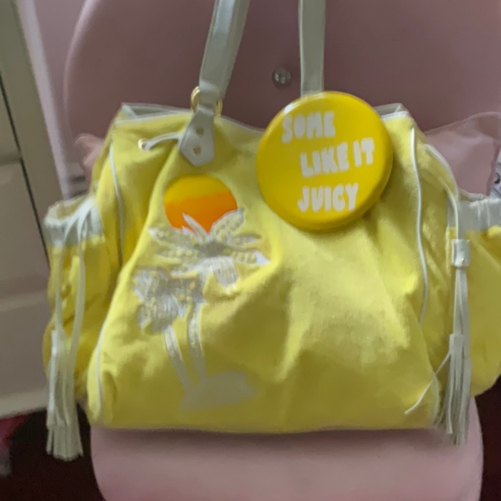 Juicy Couture Yellow Tote with White Details